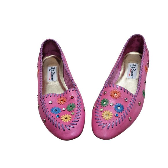 L J Simone Women Pink Ballet Barbie Flat Shoes 7 Festival Boho‎ Work Summer Y2K - Picture 2 of 8